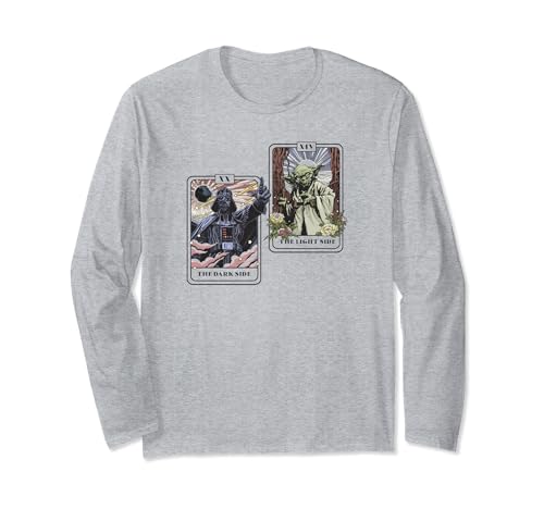 T-shirt Star Wars Darth Vader et Yoda Tarot design mystique à manches longues pour homme
