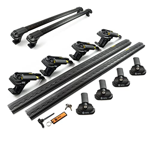 Turtle AIR1 | Barra De Techo De Coche, Portaequipajes | Compatible con Dacia Duster 2014 2017; Sirve para Instalar cofres para Techo, portabicicletas y escaleras | Construcción de Aluminio |