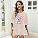 Cayxatiu Breastfeeding Shirts for Women Zipper Maternity Nursing Shirt Postpartum Friendly Funny Oversized Graphic Tees(Apricot,XL)