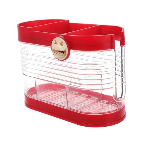 Mobestech Utensil Holder Organizer for Kitchen Counter Multi-compartment Cutlery Storage Efficient Drainage Segmented Design for Forks Spoons and Chopsticks Elegant and Vintage Finish