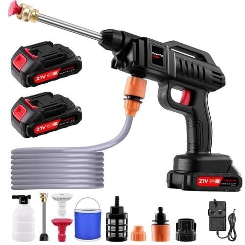Aqua Jet Pro Cordless Pressure Washers Aqua Cordless Pressure Washer Power Jet Pro Cordless With 2*Battery,with 2 Nozzles Kit 5M Hose For Washing Cars,Garden,Floor(60B-with bucket)