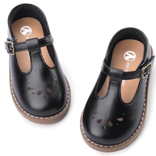 shoeslocker Toddler Girl Mary Jane Dress Shoes - School Oxford Flats Loafers Party Black Size 8