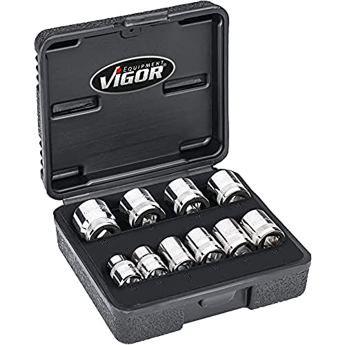 VIGOR Doppelsechskant-Steckschlüssel Satz V7538/10 Vierkant10 mm (3/8 Zoll) Außen-Doppel-Sechskant Profile