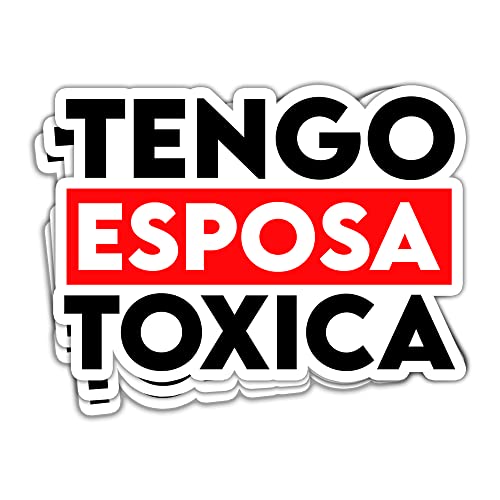 HUVITEE (1pcs, 2x2 inch) Tengo Esposa Toxica Sticker Funny Esposa Stickers Latino Latina Stickers Girlfriend Relationship Sticker Mexican American Gift Decoration Graphic