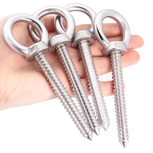 OHIYO Ringschraube M10 Lang Ösenschraube M10 x 80mm für Hängematten MarkisenSchaukelstuhl schwere Anwendungen im Innen- und Außenbereich
