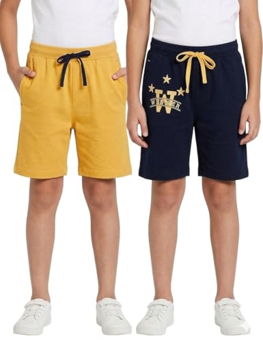 Image of Clotth Theory Boys Cotton Shorts Pack of 2 | Soft Breathable Fabric | Elastic Waist | Casual Wear Kids Comfortable Shorts