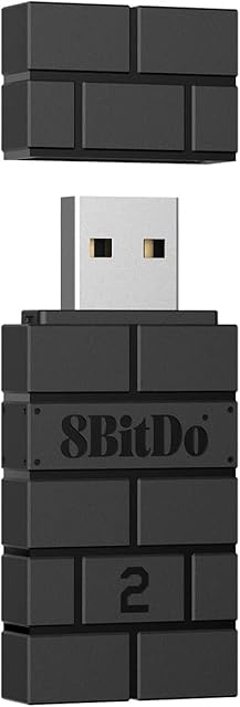 8Bitdo Wireless USB Adapter 2, Bluetooth Switch Controllers Adapter for Xbox Series, Joycons, Switch Pro, PS5, PS4, PS4 Pro, PS3 on Switch, PC, Android, Raspberry Pi, Retrofreak (Black)