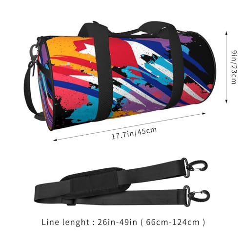 Cuba Flag Travel Duffel Bag Shoes Compartment Foldable Lightweight Yoga Gym Sports Bag4