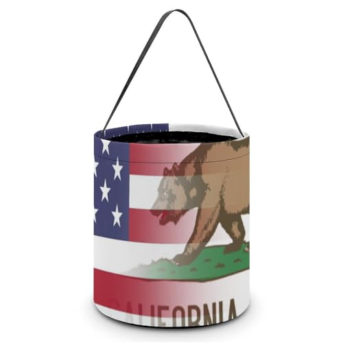 U.S.A California State Flag Halloween Reusable Candy Bags with Handles