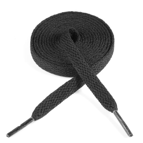 GOPRTECT 1 Pair Flat Shoe Laces for Sneakers 54 Shoelaces for Sneakers 5/16 Wide Athletic Shoelaces for Replacement (Black)