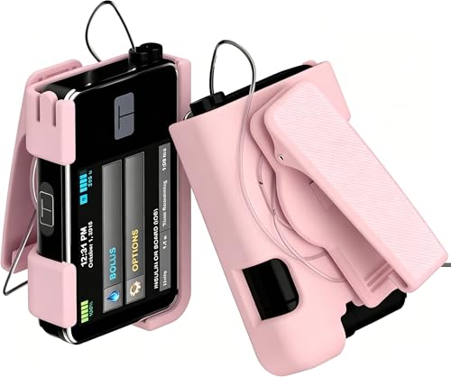 Auriomuse Tandem Tslim X2 Pump Case t Slim X2 Pump Case with 360 Rotatable Clip Black Durable & Sturdy Accessories Insulin Pump Holder for t:Slim t:Slim G4 Pink