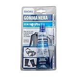 Sigill - Gomma Semiliquida Nera, Tubetto 60 ml in Blister, Sigillante Flessibile, Alta Tenuta, Resistente a Sole e Intemperie, Per Riparazioni su Gomma e Altri Materiali
