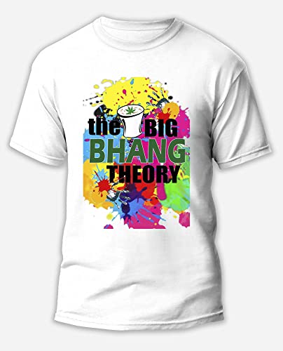 Image of Knitted Polycotton Fabric Regular Fit Men Boys Half Sleeve T-Shirt for Festival of Holi Style 23 White Size : Free