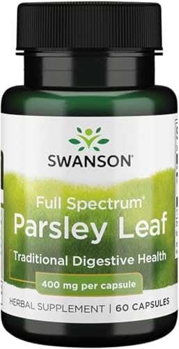 Swanson Full-Spectrum Parsley Leaf Extract - Herbal Supplement Promoting Digestive Health - Natural Formula Supporting GI Tract Health - (60 Capsules 400mg Each)