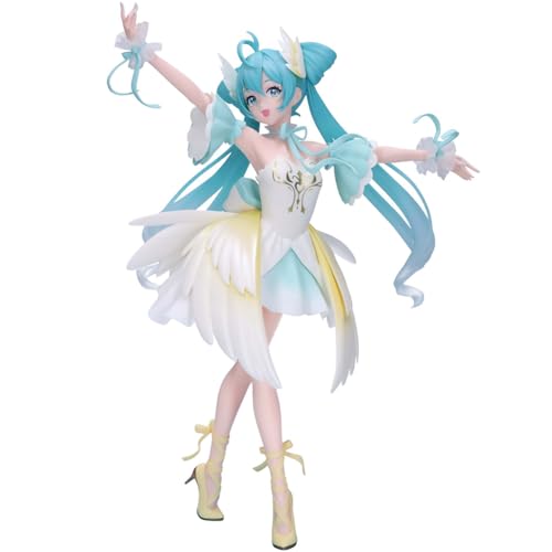 Miku Figura de acción 20 cm bonito vestido de ballet cisne estatua de chica de anime de PVC de pie posando modelo estático para exhibición de escritorio ornamento coleccionista regalos