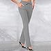 Women Dress Pants Stretchy Business Casual Flare Trousers Petite Lightweight Pull On Office Slacks Fashion High Waisted Straight Leg Yoga Pants with Pockets Gray M