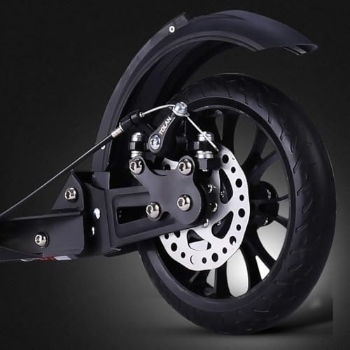 Scooter Adulte Support de Scooter de Trajet en Aluminium 100 kg, Scooter Pliant Non électrique avec Frein à Disque, Guidon réglable