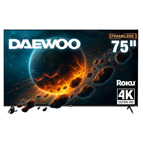 El Mejor Listado de pantalla 75 pulgadas Top 5. 41 Pantalla Daewoo 75' Roku LED 4K UHD DAW75URF