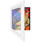 Kinder Kunstrahmen Frontöffnung Befüllbar Bilderrahmen zum öffnen, 25 x 34 cm Aufklappbar Bilderrahmen für Kunstwerke ideal für Kinderzeichnungen, Kinder Kunstprojekte, Schule, Zuhause oder Büro