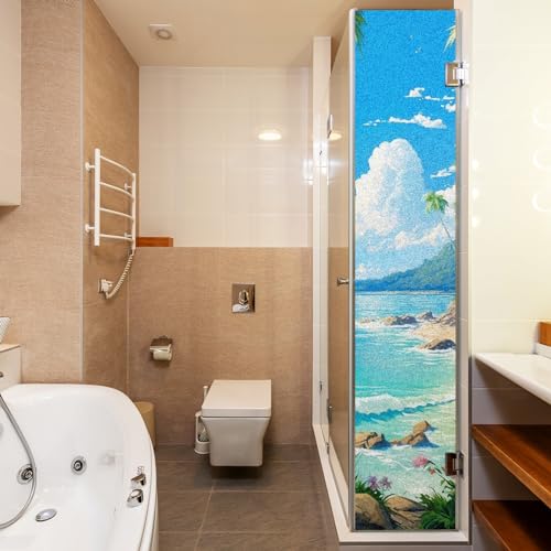 Vinilo Decorativo para Ventana Tropical Beach 35.4 x 78.7 pulgadas miniatura 7
