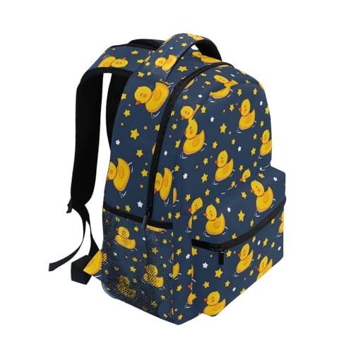 Yellow Cute Duck Star Backpack for School Boys Girls Adults Kids Bookbag Laptop Bag 15L2