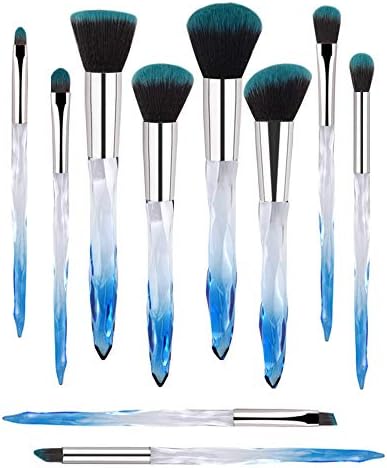 Professional Makeup Brush, Acrylic Diamond Handle Make Up Brushes Series for Full Face Foudation Blush Eyeshadow Concealers Powder Transparent Beauty Tools