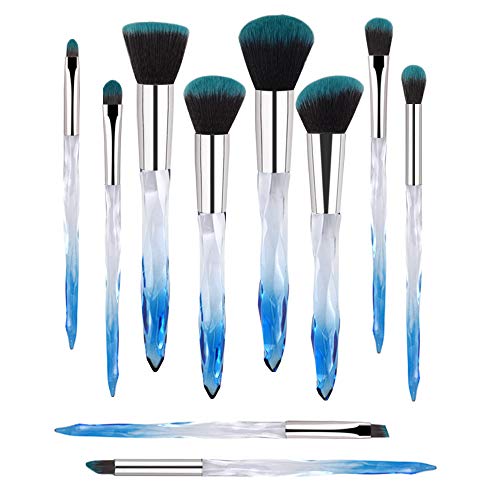 Professional Makeup Brush, Acrylic Diamond Handle Make Up Brushes Series For Full Face Foudation Blush Eyeshadow Concealers Powder Transparent Beauty Tools #TOP7