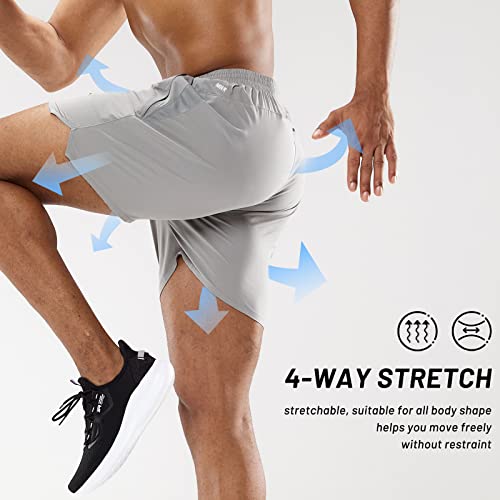 Image of MIER Men's Workout Running Shorts Lightweight Active 5 Inches Shorts with Pockets, Quick Dry, Breathable