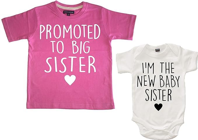 Ensemble t-shirt et body pour bébé fille vêtement grande et petite sœur
