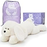 YGZE Weighted Dog Stuffed Animal Realistic Weighted Puppy Plush – 24 Inch, 4 lbs Lifelike Plush Dog Laying Stuffed Animal Gift for Kids & Adults