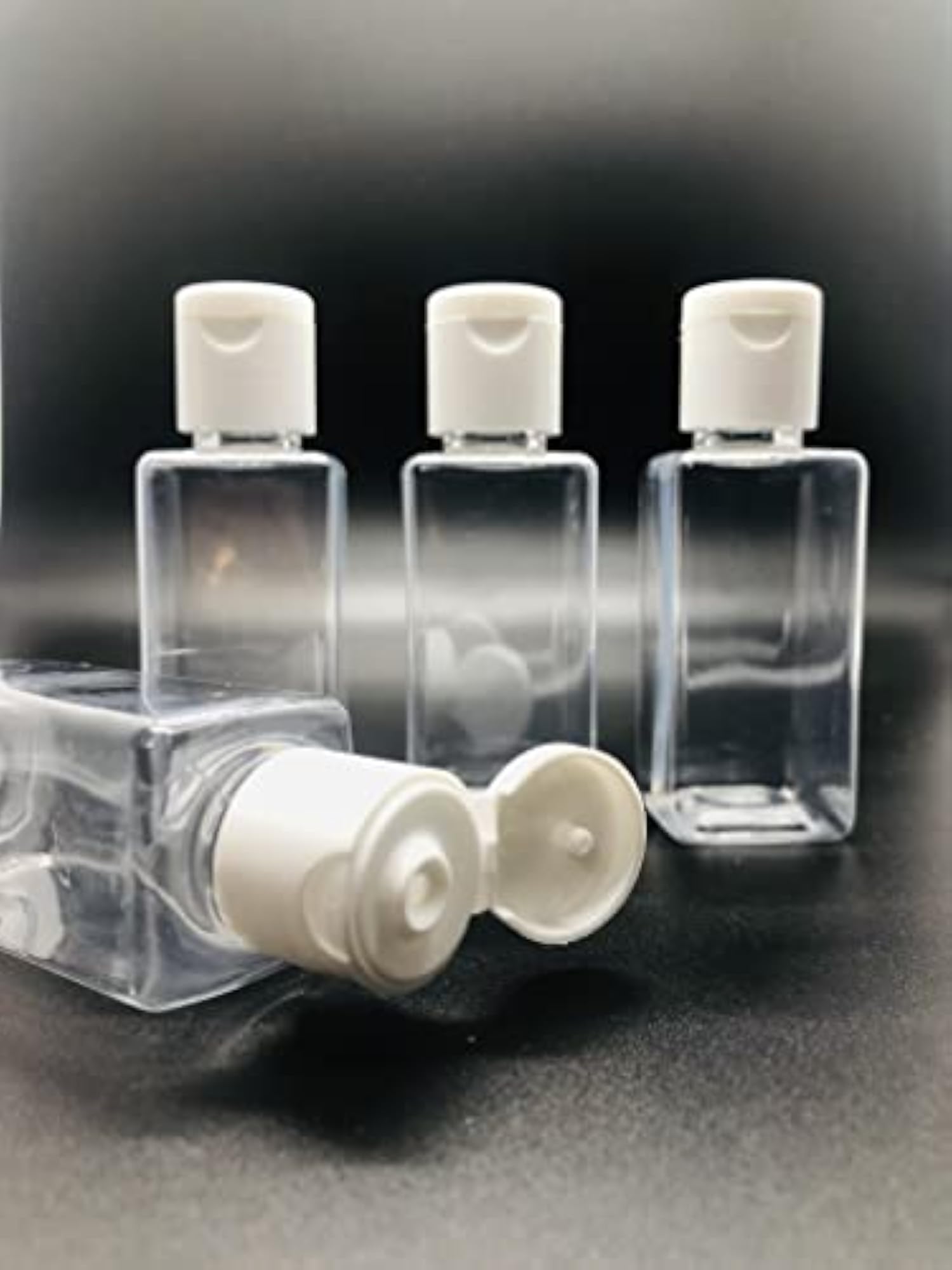 Square Shaped Empty Plastic Bottles for Travel, Set of 50