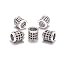 5 Pcs Black on Silver Cube Tube Beads (8x8mm)