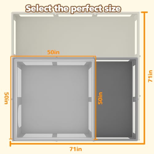 Image of Foldable Large Baby Playpen 50 inchx71 inch, Playard for Babies and Toddlers, Portable Safety Baby Fence Lightweight,No Installation, Indoor & Outdoor Play Yard with Ocean Balls*100, Grey