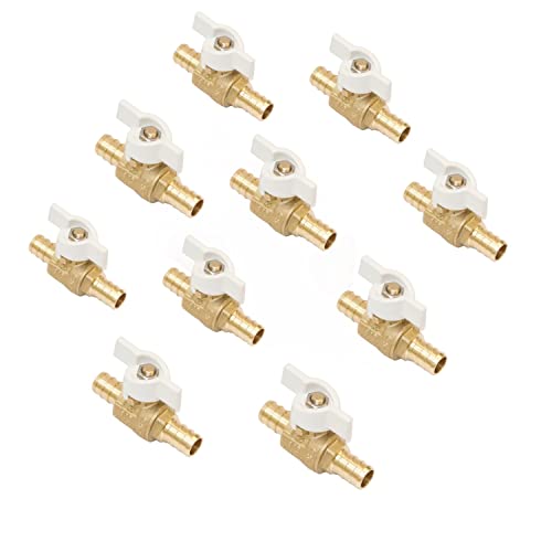 Brass PEX Ball Valve 1/2" with White T-Handle (10-Pack)