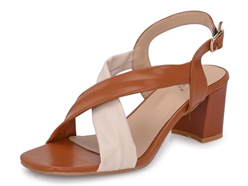 Image of Karaddi Women Fashion Sandal | Ladies Sandals Pull On Block Heels for Women | Office Wear Footwear for Women | Party Sandals for Women | Back Strap Ladies Sandal