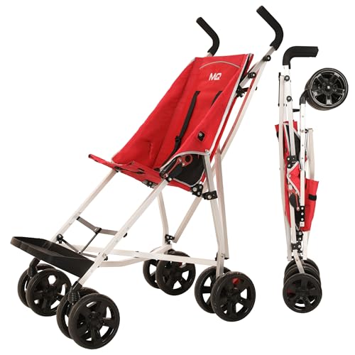 MobiQuip XL Disability Pushchair Red - Special Needs Stroller for Older Children up to 50kg - Lightweight Folding Aluminium Frame - Adjustable Footplate & 5-Point Harness - Smooth & Portable