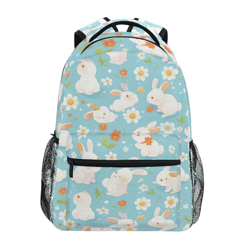 Sac à dos scolaire lapin blanc dessin animé mignon pour étudiant cartable filles garçons