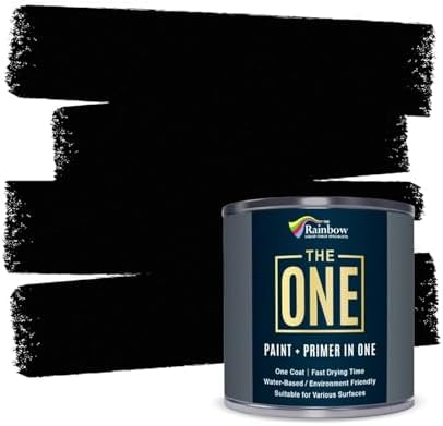 THE ONE All-in-One Paint & Primer: Durable Furniture, Cabinet, Front Door, Wall, Bathroom, Kitchen - Fast Drying Interior & Exterior Craft Paint (Black, Satin, 8.5oz)