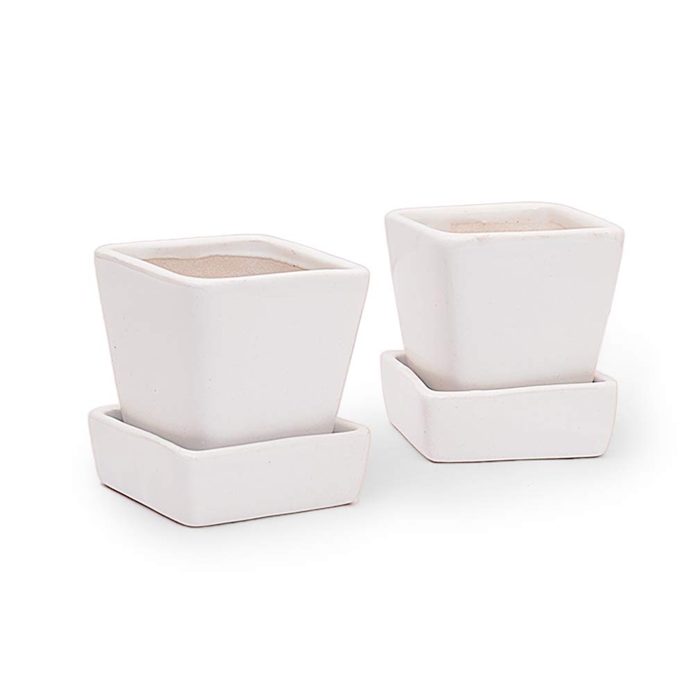 Kirat Creations Ceramic Pot for Indoor Plants, Set of 2, 3 x 3 x 1.25, White (B0CZRMR7PW) Amazon Price History, Amazon Price Tracker
