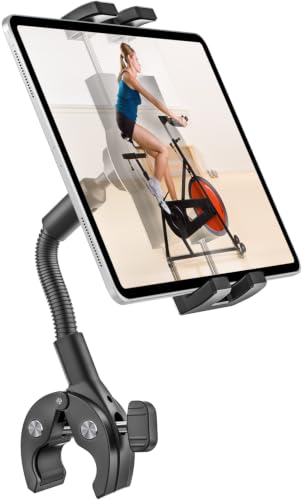 Soporte para tablet de ciclismo de interior con cuello de cisne para entrenar en casa con Zwift