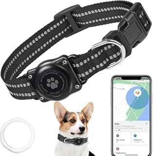 GPS Tracker Dogs (1 Pack), Mini GPS Dog with Dog Collar(iOS Only)- No Monthly Fees-Pet Waterproof Collars-Works with Apple Find My-Dogs GPS Portable Anti Lost Tracking Device