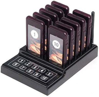 Baile Wireless Calling System Restaurant Pager/Guest Waiting Pager 10pcs Coaster Pagers 1pc Call Button Keypad Transmitter