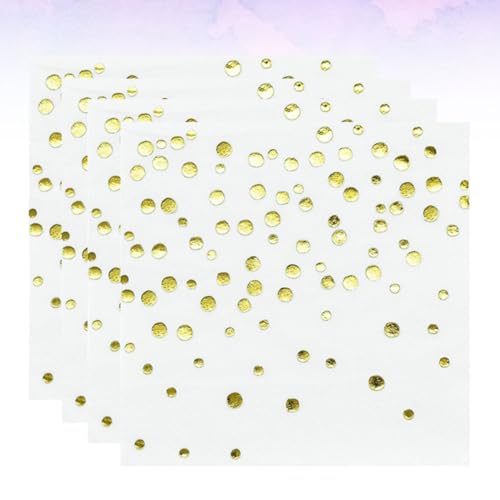 Servilletas de papel doradas Tofficu decorativas con estampado brillante para shower y cumpleaños 5