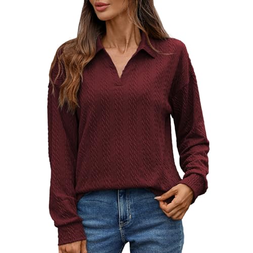 Sweat-shirt à manches longues pour femme en maille gaufre