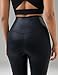 Colorfulkoala Black Faux Leather Workout Leggings for Women High Waisted Tummy Control Stretch Full Length Yoga Pants (M, Glossy Black)