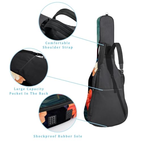 Housse pour guitare acoustique imperméable 101,6 cm et étui multicolore