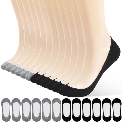Image of ATBITER No Show Socks Womens Flats - 6 /12 Pairs Low Cut Invisible Non Slip