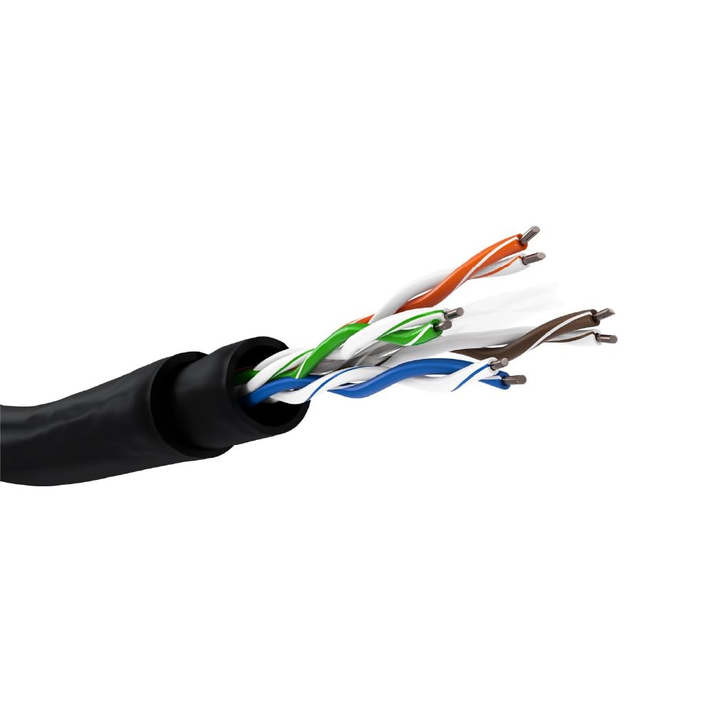 Goobay Cat 6 Outdoor NetzwerkkabeL-Set, U/utp, Schwarz, 305 M - Kupfermaterial, Awg 24/1 (solid), Pe (55441)
