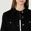 Amazon Essentials Women's Regular-Fit Low Stretch Denim Button-Front Trucker Jacket, Black, M #3