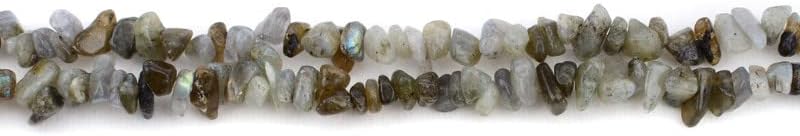 Miniatura 6 de Cuentas naturales de labradorita para hacer joyas, cuentas de piedras preciosas de roca, hebras largas de 5 a 0.315 in, para hacer pulseras,